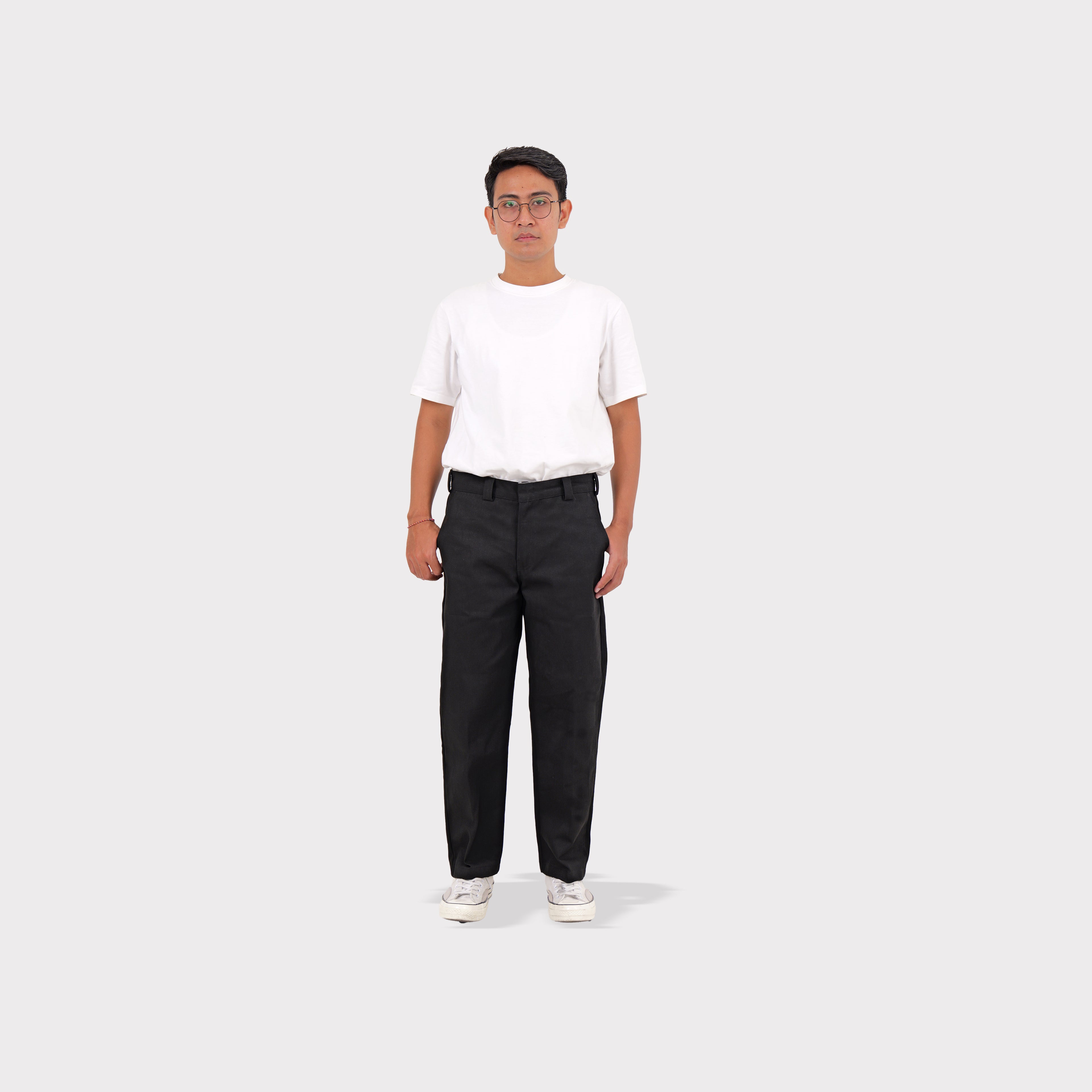 Celana workpants pria Barangantik Workner hitam tampak depan