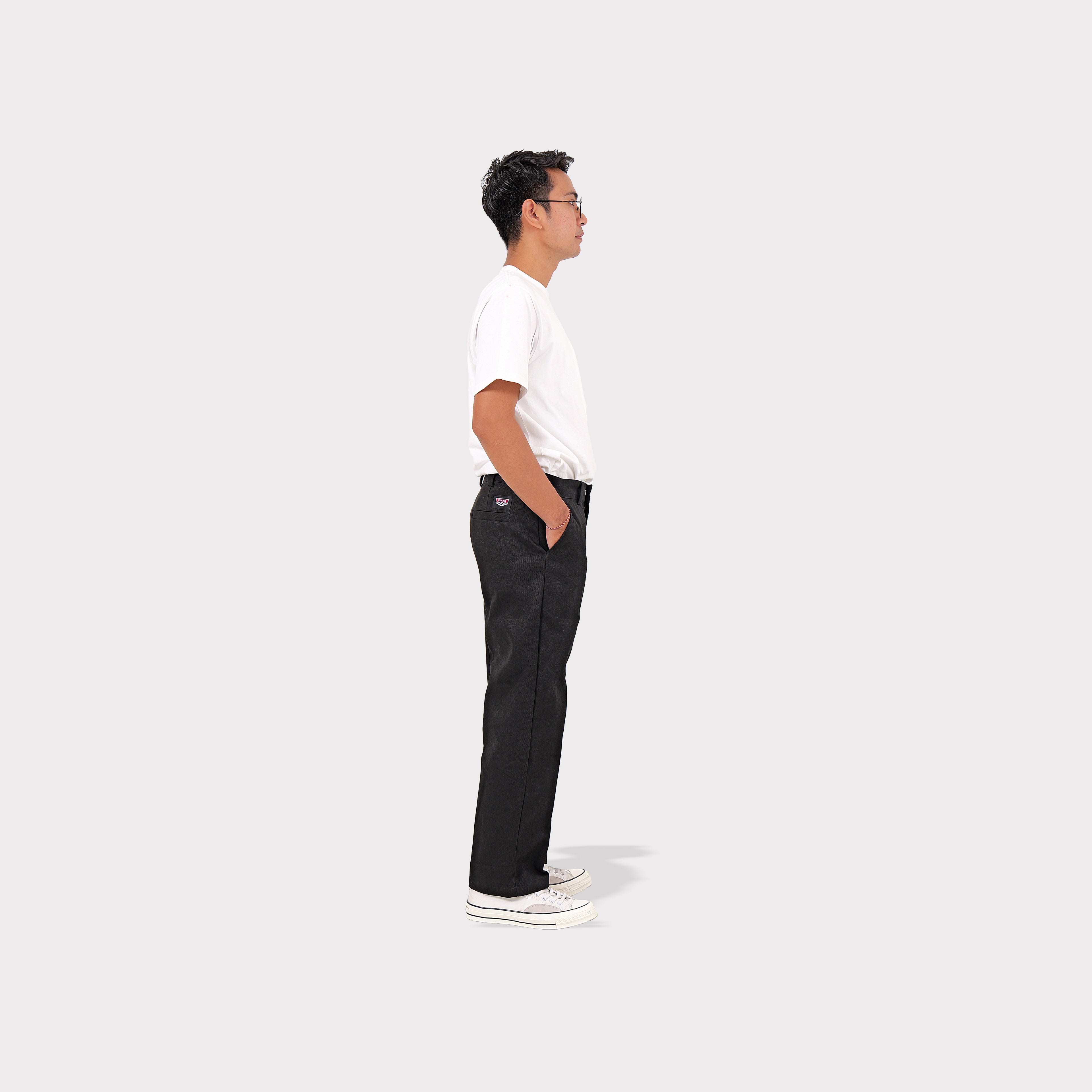 Celana workpants pria Barangantik Workner hitam tampak samping kanan