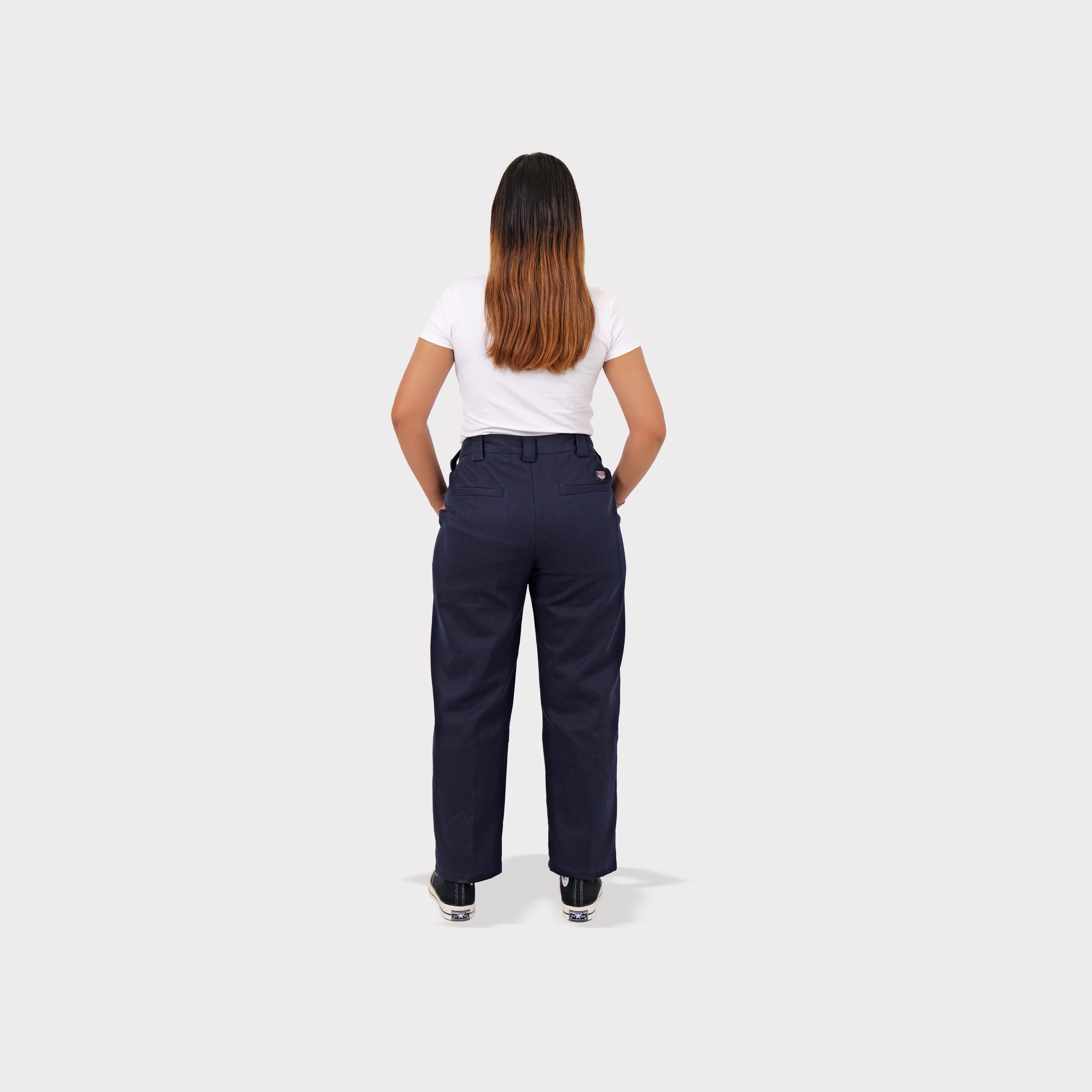 Celana workpants pria Barangantik Workner navy tampak belakang
