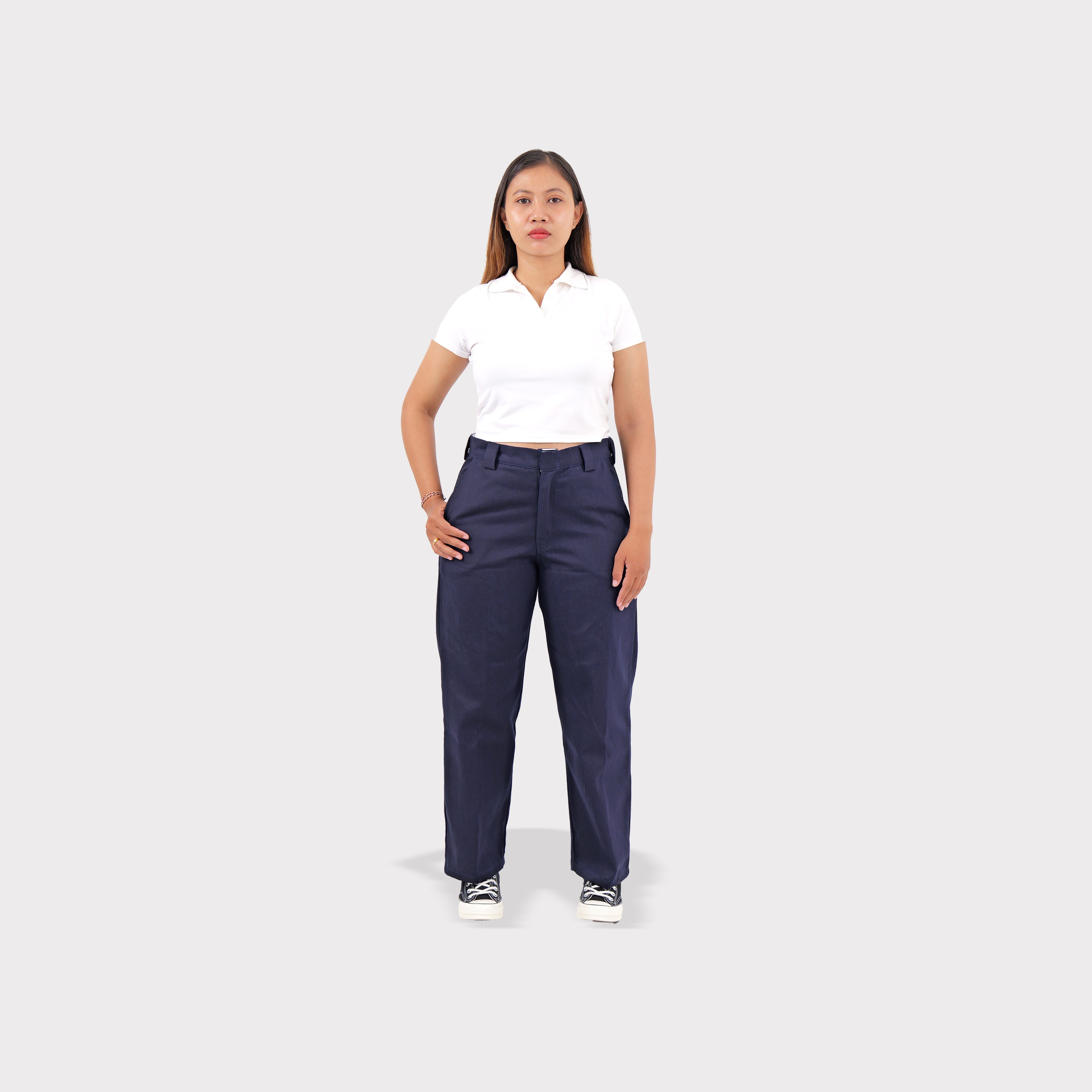 Celana workpants pria Barangantik Workner navy tampak depan