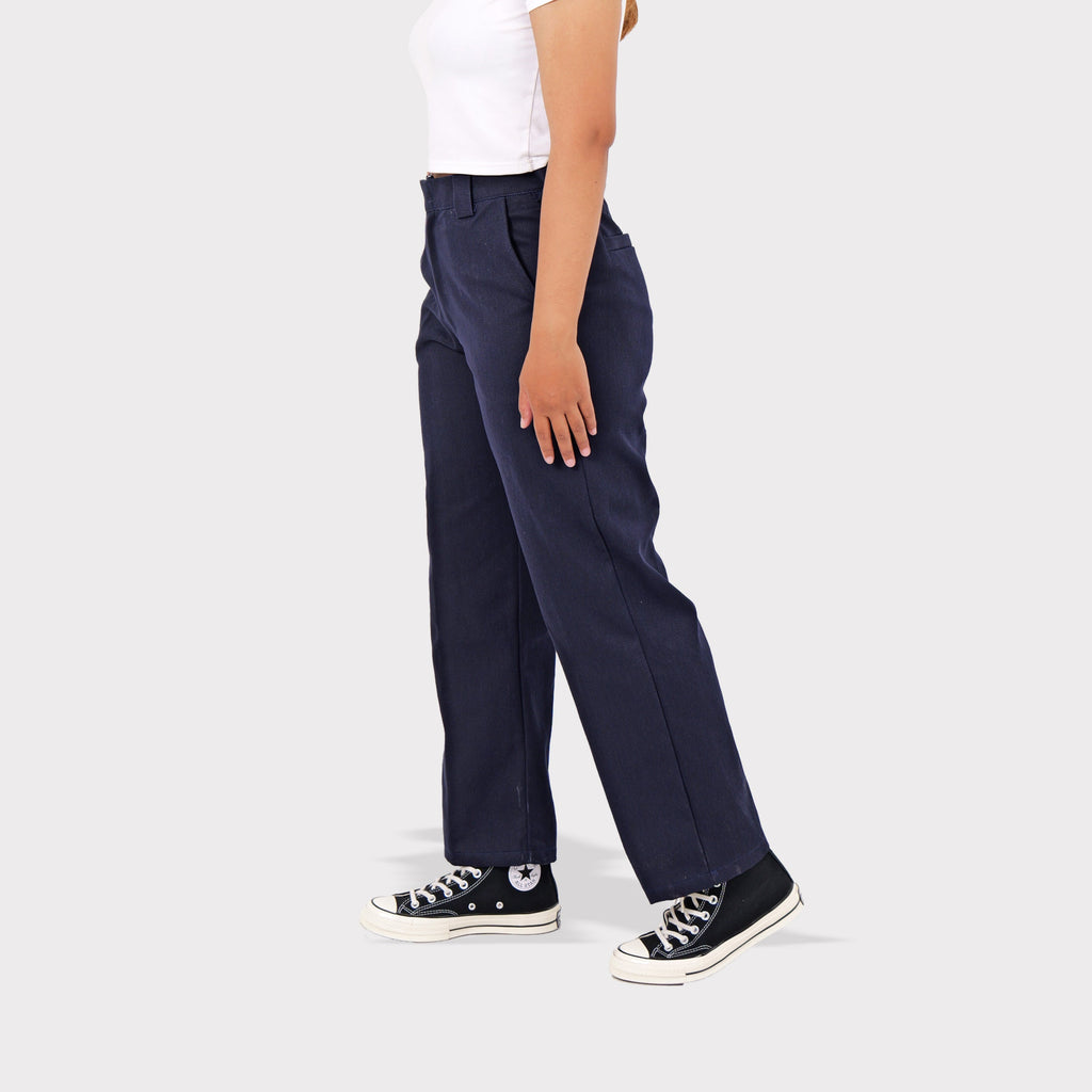 Celana workpants pria Barangantik Workner navy tampak samping kiri