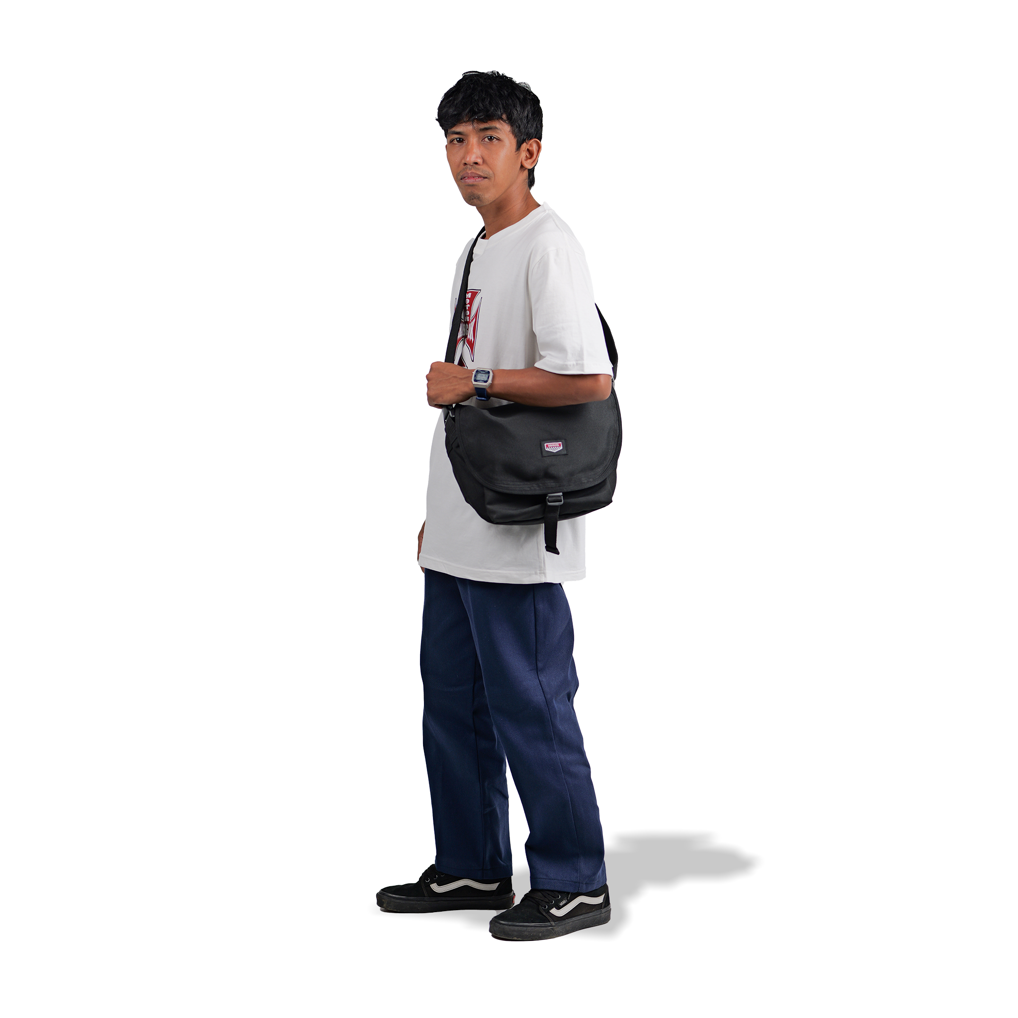 Tas selempang compact pria Newman Barangantik tampak depan